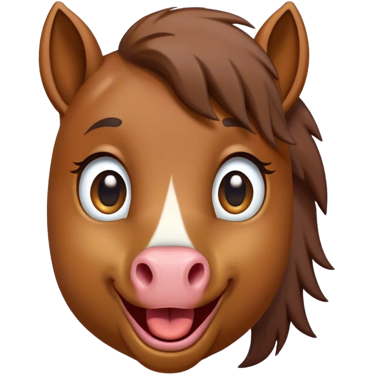 Cinematic Comical Brown Welsh Pony Portrait Emoji, Head tilted dramatically with an exaggeratedly amused expression, featuring a robust, glossy brown color, wide, comically expressive eyes full of playful disbelief, and a subtly animated, perky head, Simplified yet hilariously expressive features, highly detailed, glowing with a slightly sassy earthy glow, high shine, dramatic yet playful, stylized with an air of cheeky equine mischief, soft glowing outline, capturing the essence of a meme-worthy brown Welsh pony that looks ready to trot its way into viral fame! emoji