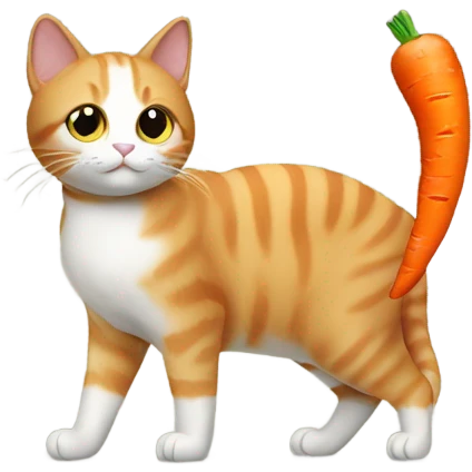 cat with a carrot tail emoji