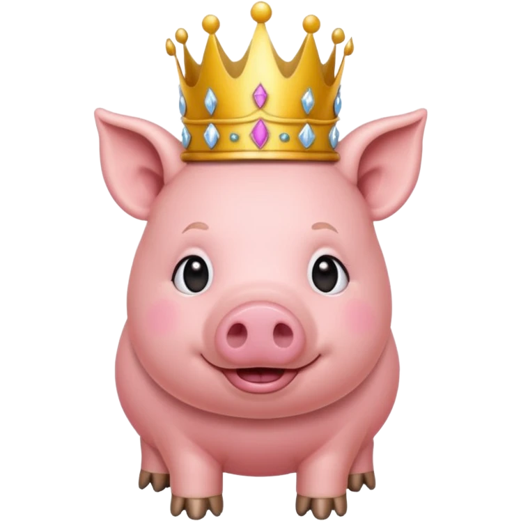 un cochon avec une couronne  emoji
