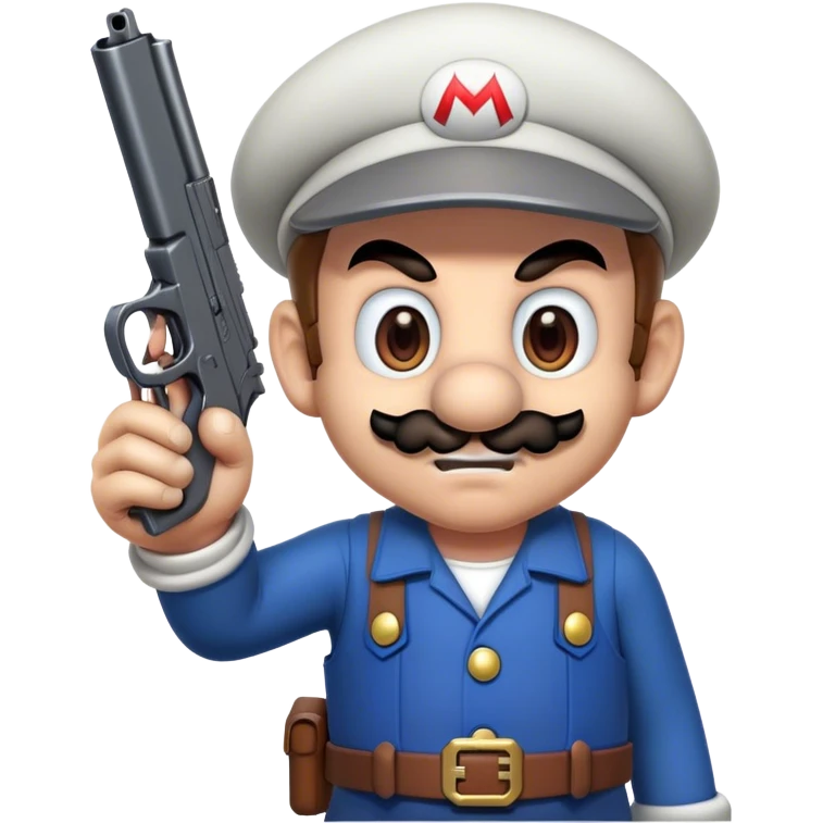 evil Mario with a gun emoji