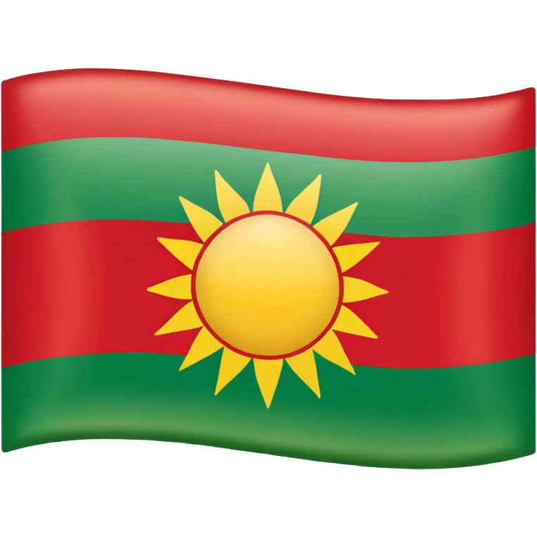 Kurdish vlag and a sun in the middle emoji