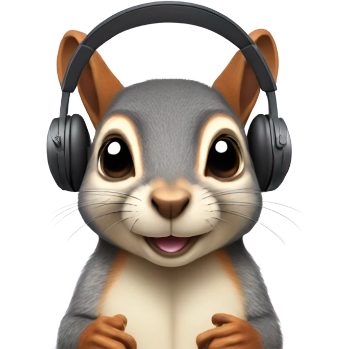 Squirrel with headphones chilling emoji