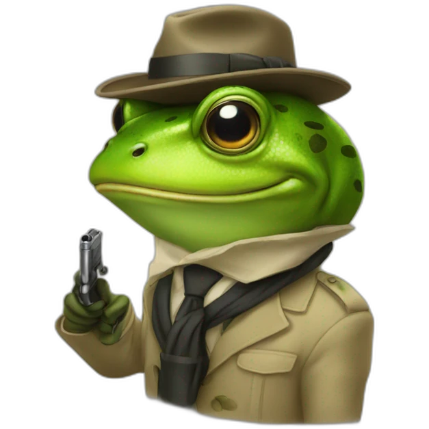 a frog as a spy emoji