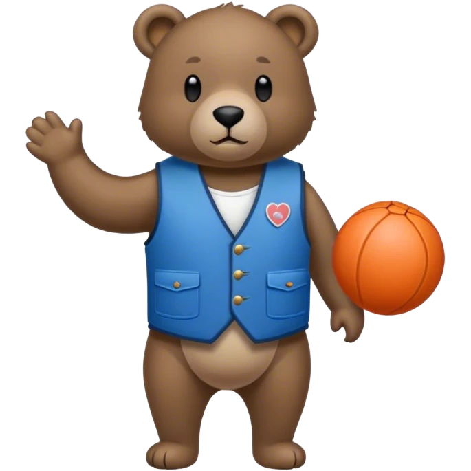 ours debout avec gilet par balle emoji