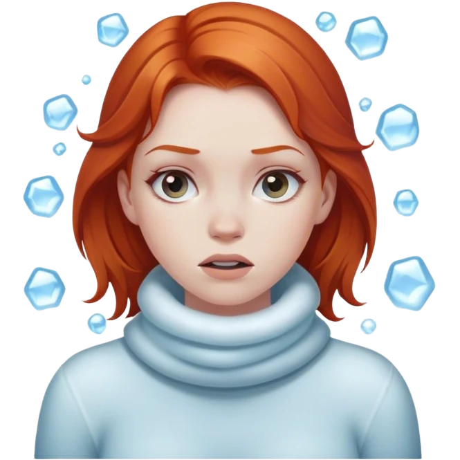 Freezing cold girl redhead emoji