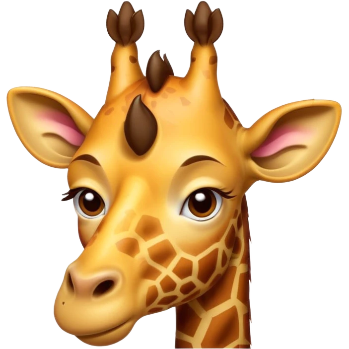 frustrated cartoon giraffe emoji facepalming with one hoof, exaggerated expression with eyes closed, visible sweat drops, comically annoyed mouth shape, thick outlines, vibrant colors emoji