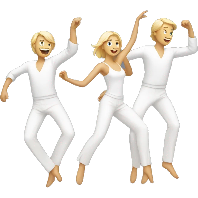 white dancing people  emoji