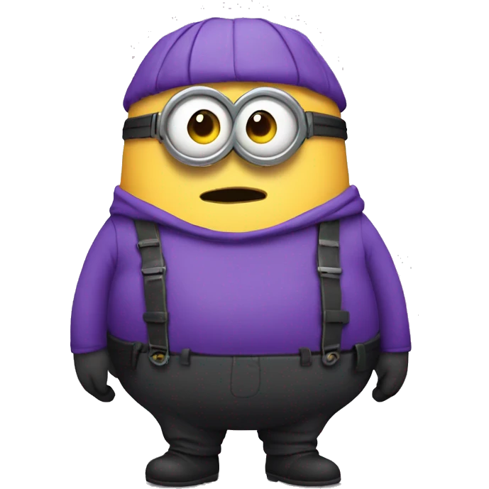 Very fat purple minion emoji