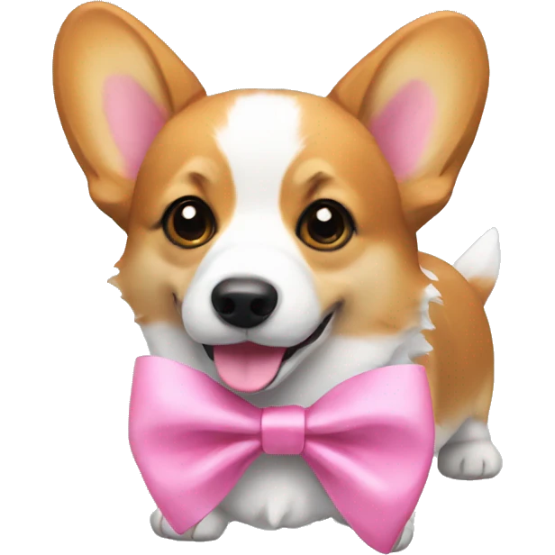 Corgi with pink bow emoji