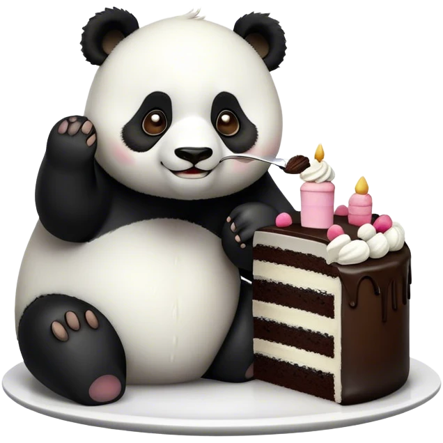 Panda eating cake  emoji