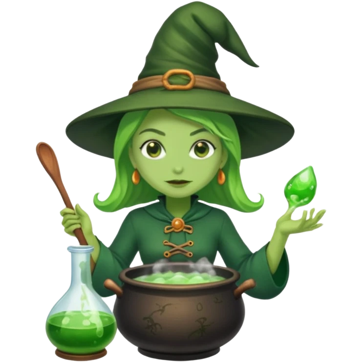 green witch cooking potion emoji