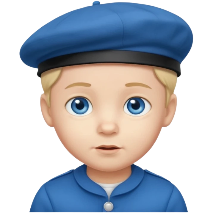 male toddler with beret emoji