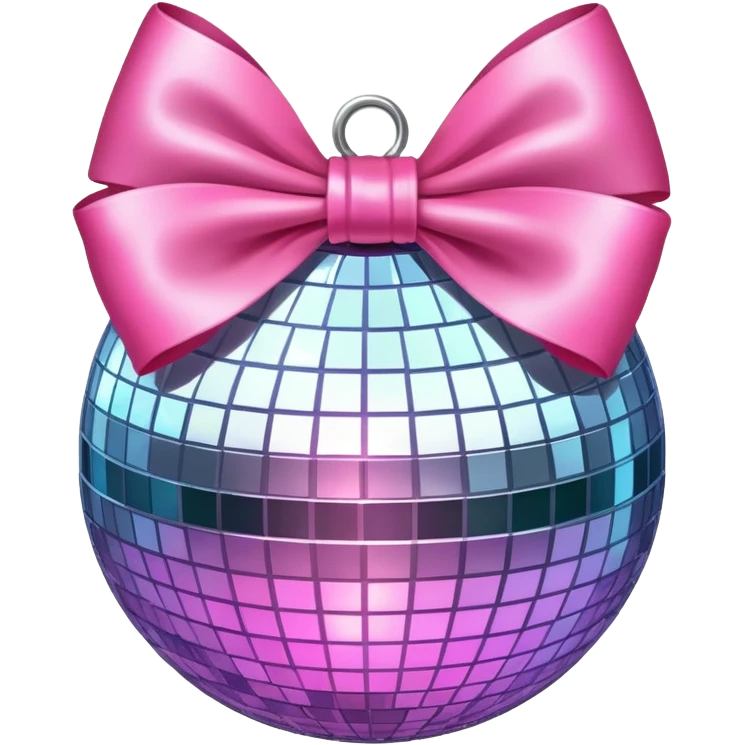 A disco ball with a pink bow on top emoji