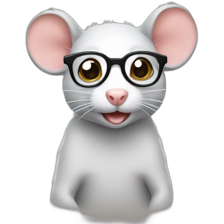 Rat with glasses emoji
