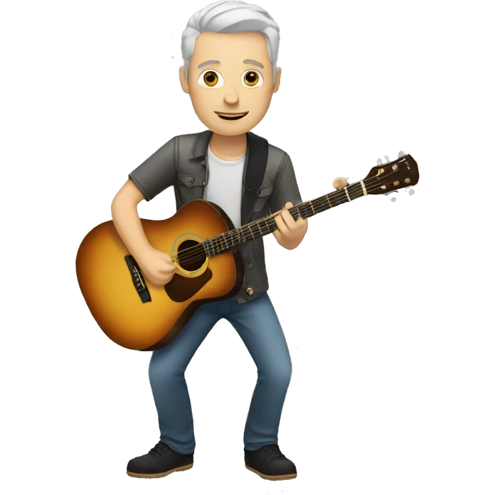 White man playing guitar emoji