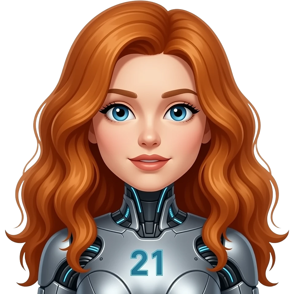 female android 21 auburn long bushy voluminous haired dragon ball fighterz emoji