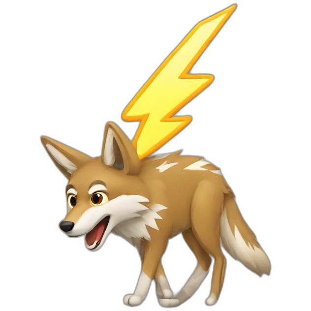 coyote and lightning emoji
