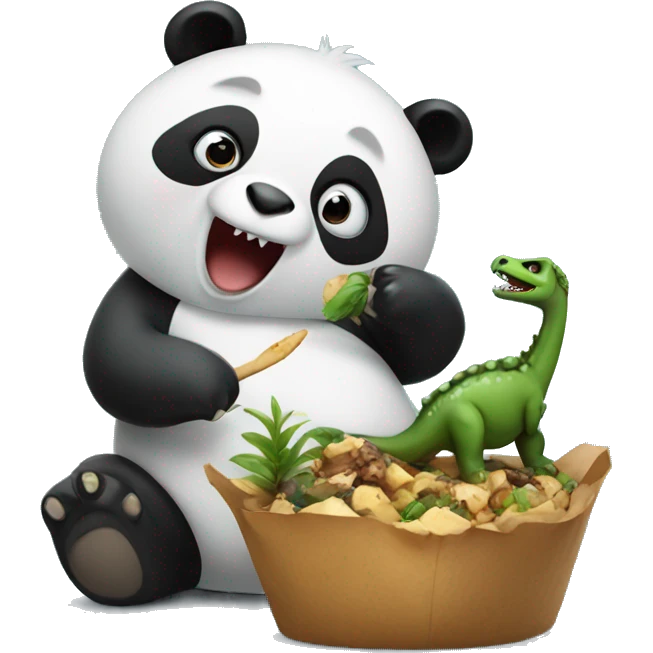 Panda eating a dinosaur  emoji