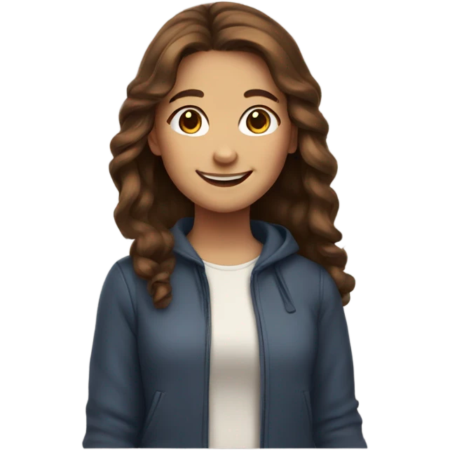 smiling girl with brown hair emoji