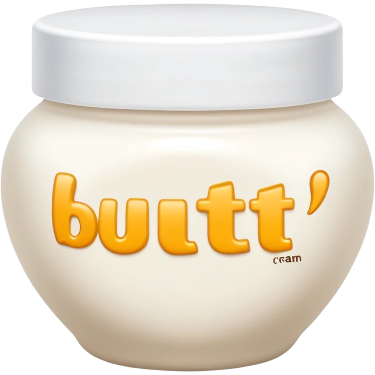 Butt cream with words butt cream on it emoji