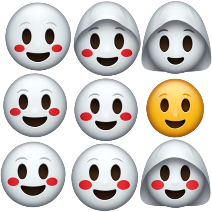Emojis qui rigole fusionné avec l’emojis fantôme 👻 emoji