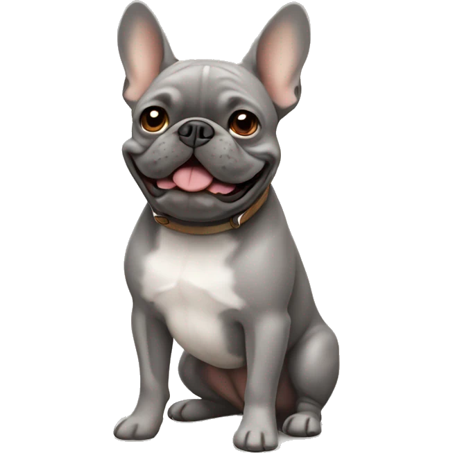 grey and tan french bulldog emoji