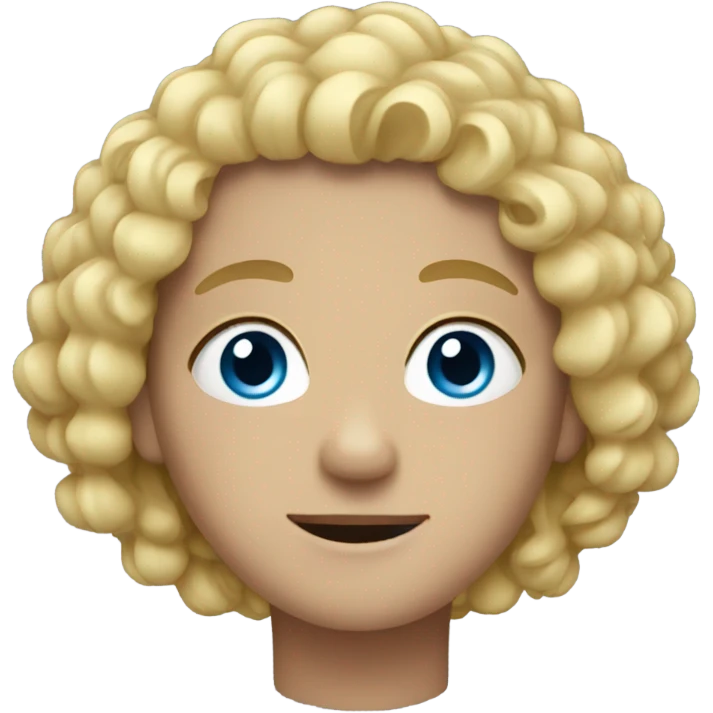 adult with blond curly hair and blue eye emoji