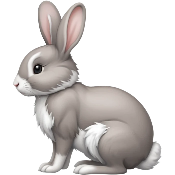 side view of bunny rabbit with fluffy tail and drooping ears emoji