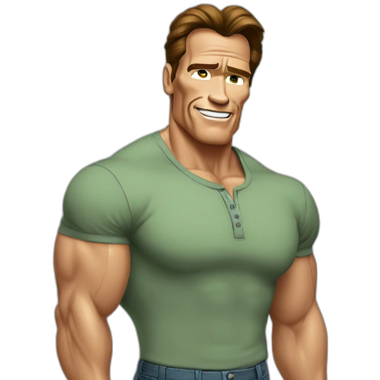 arnold schwarzenegger cartoon wearing henley emoji
