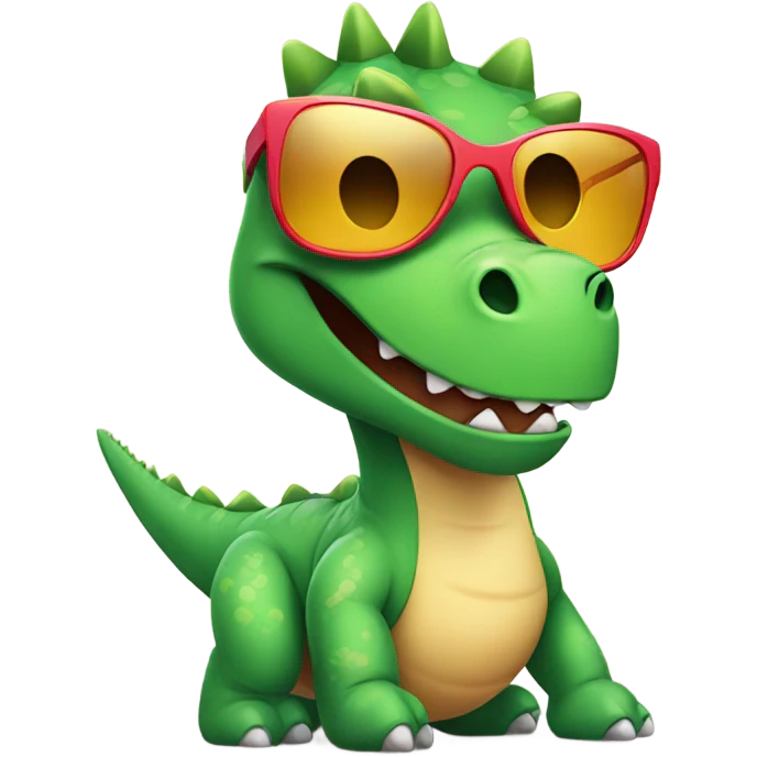 cute dinosaur with sunglasses  emoji