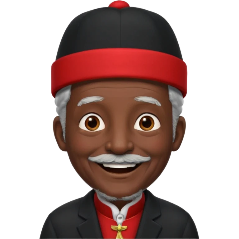 black suited old man with red fes hat emoji