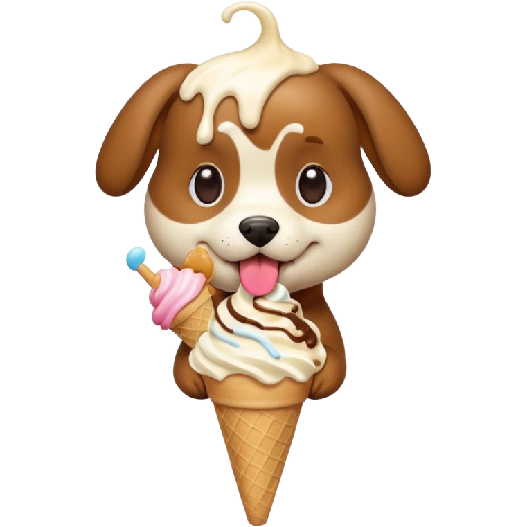 dog eating ice cream emoji