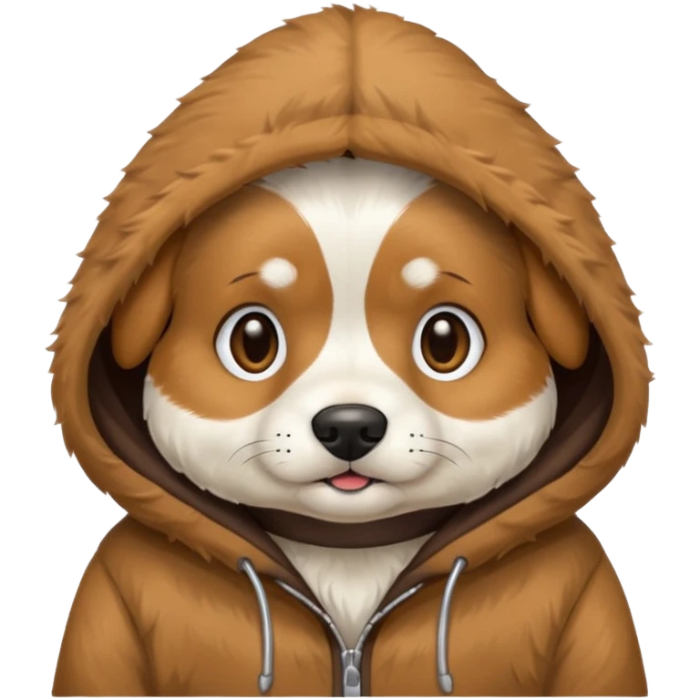 Dog wearing a hoodie emoji