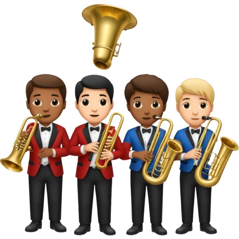 Band members playing tuba and trombone  emoji