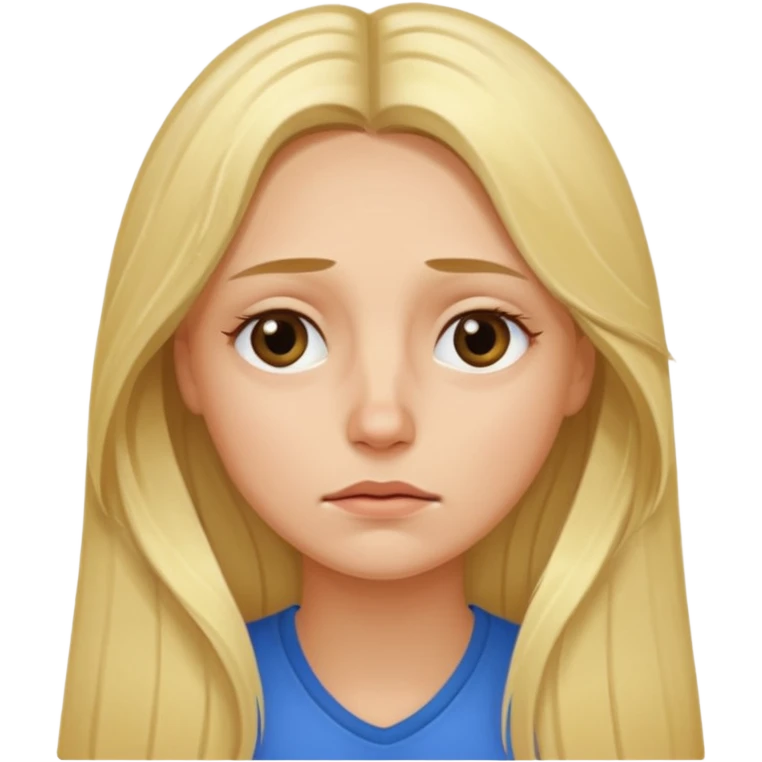 tired blond woman with long hair emoji