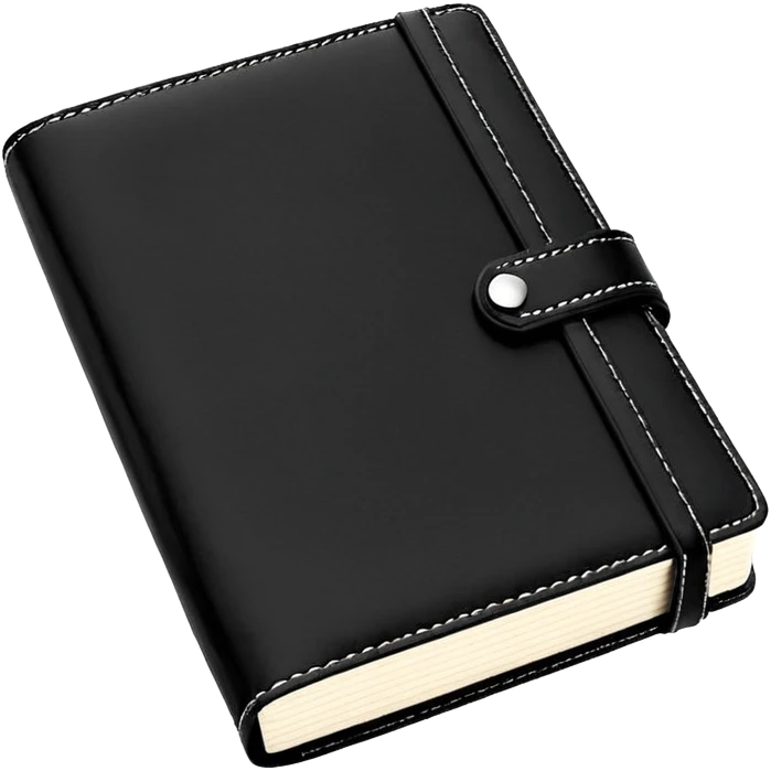  Розовый блокнот с черной ручкой  emoji