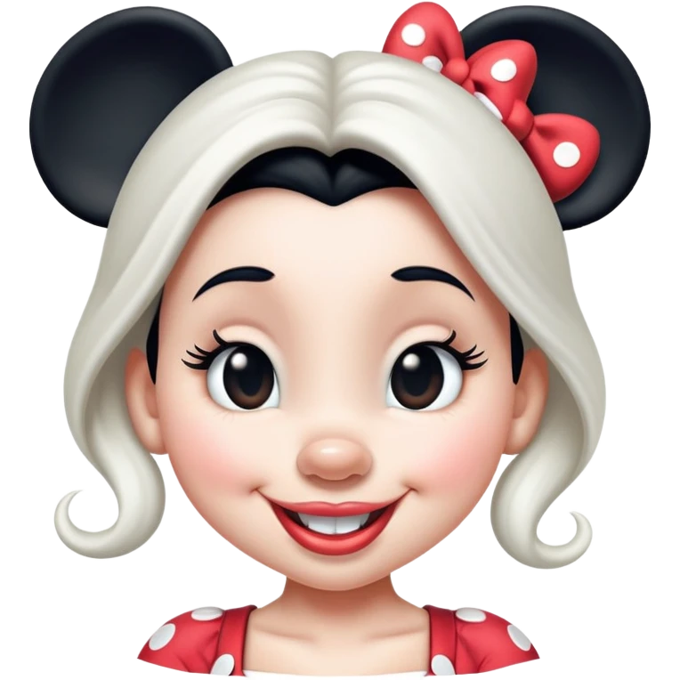 Minnie Mouse winking emoji