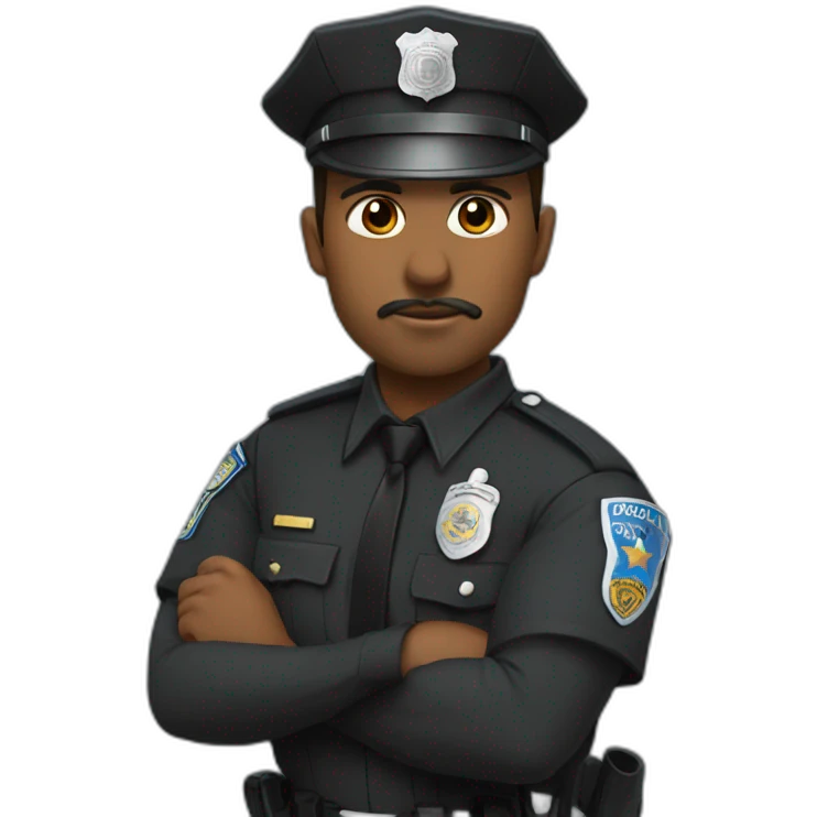 Policía negro y pelado emoji