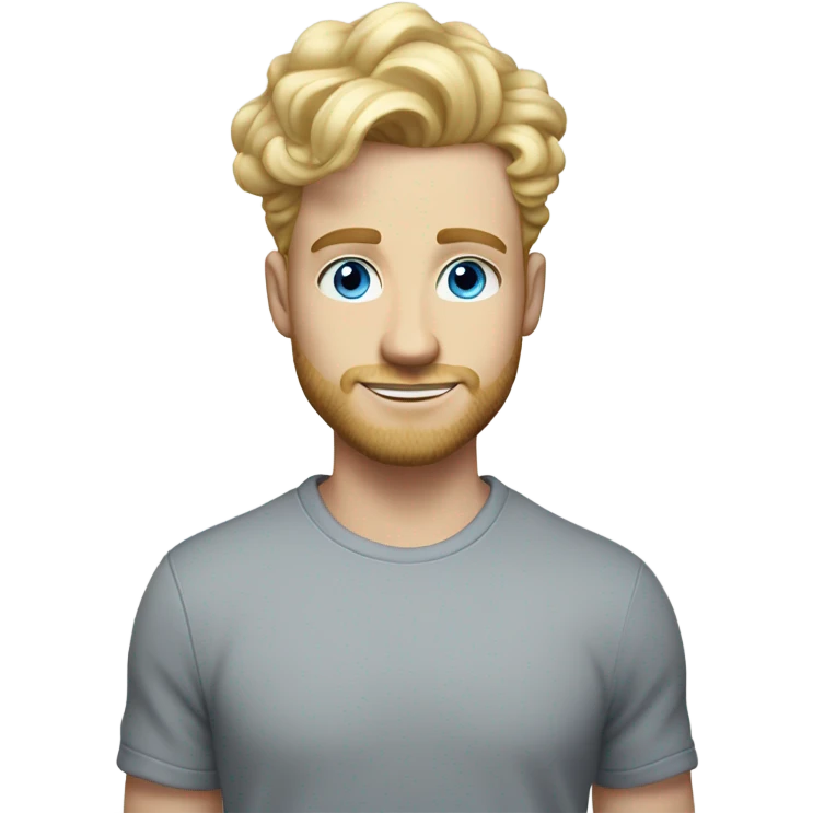 full body light curl blonde 30yo man blue eyed pale skin emoji