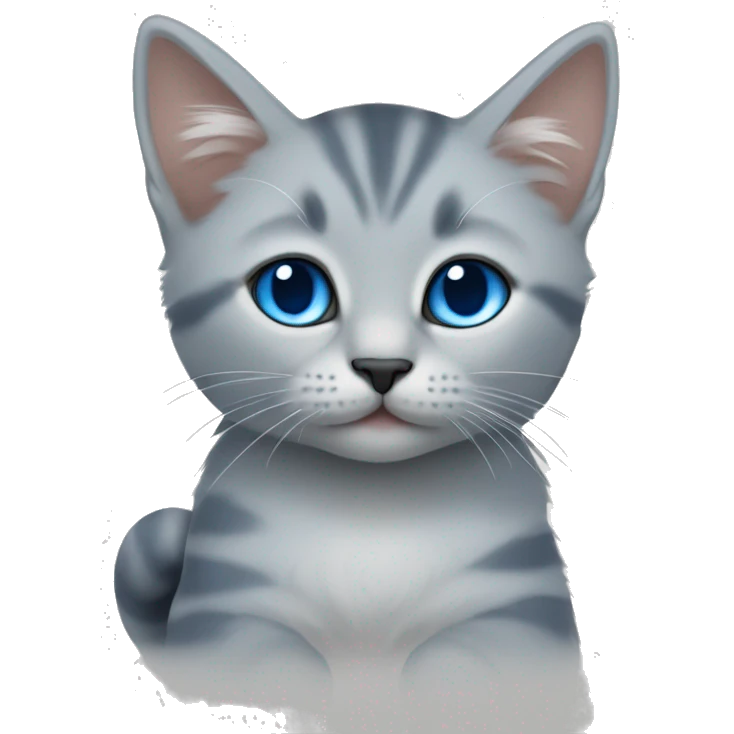 blue eyes grey kitten, piece of paper  emoji