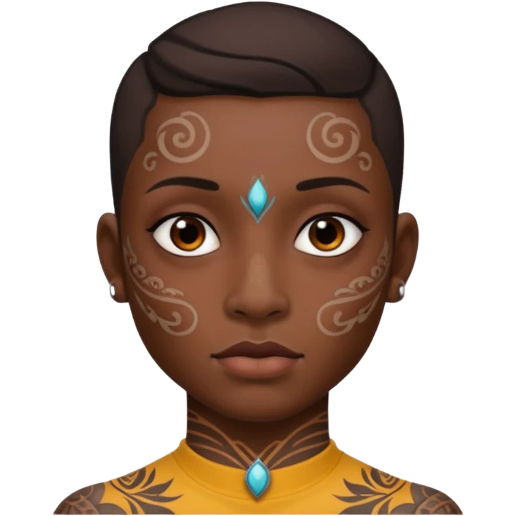 Con pasa montañas y tatuajes en la cara emoji