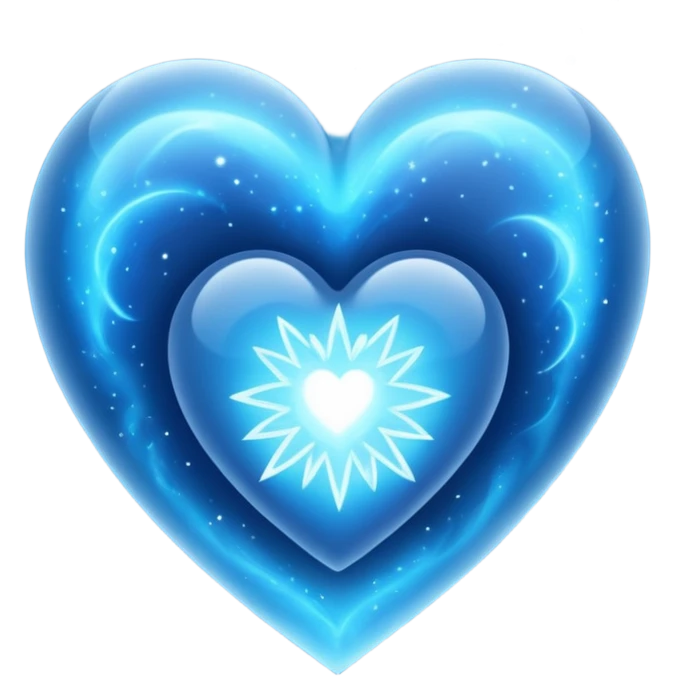 Blue cosmic spiritual heart emoji