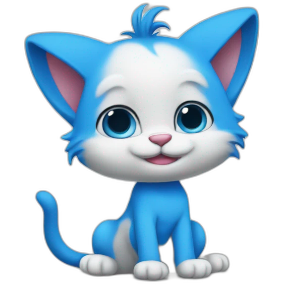 Blue cat smurf emoji