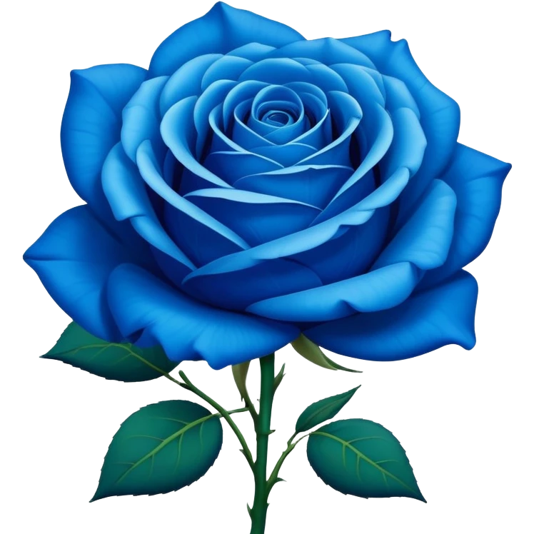 Vibrant blue rose in full bloom, similar to rose emoji emoji