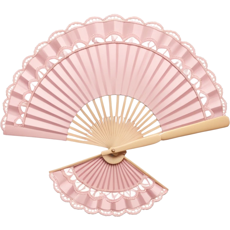 rococo pale pink fan with lace emoji