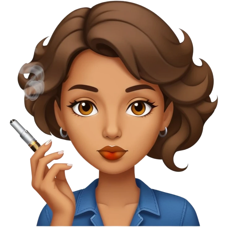 Girl smoking a vape emoji
