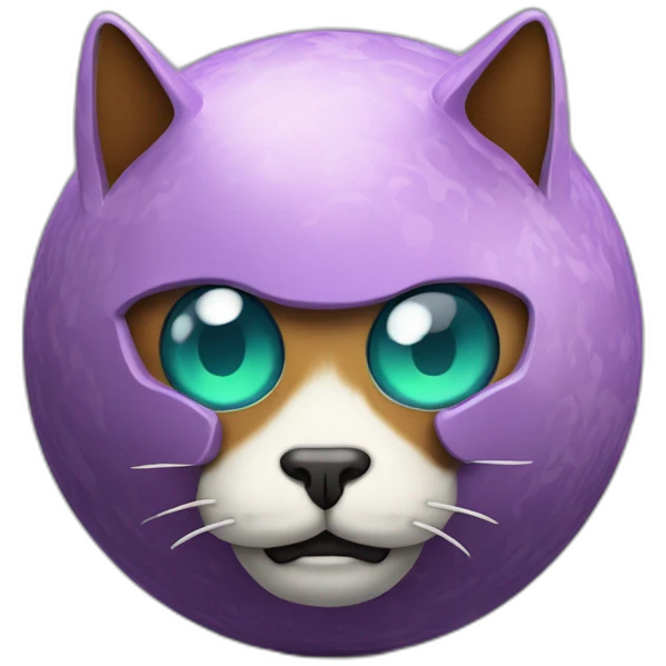 3d sphere with a cartoon sophisticated lever Skeleton Horse skin texture with cat eyes emoji
