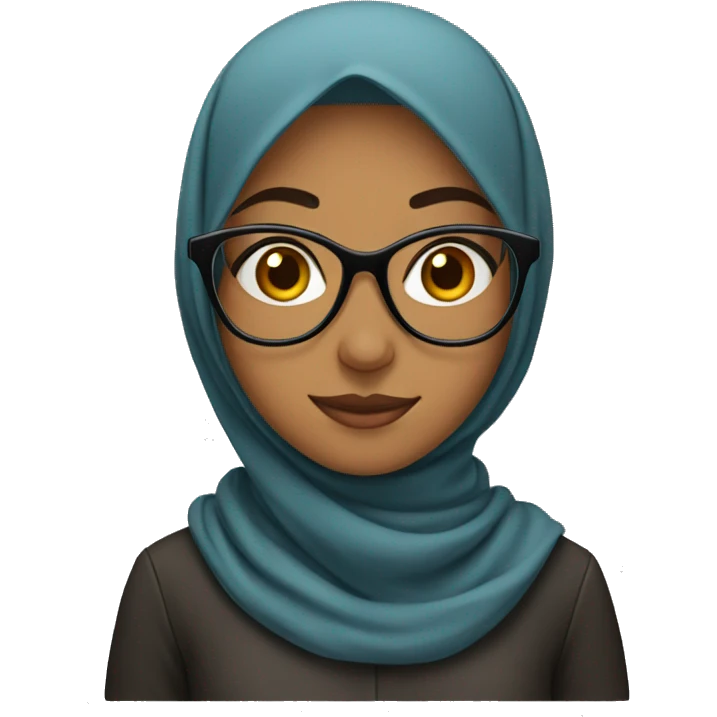 A Muslim girl with glasses emoji