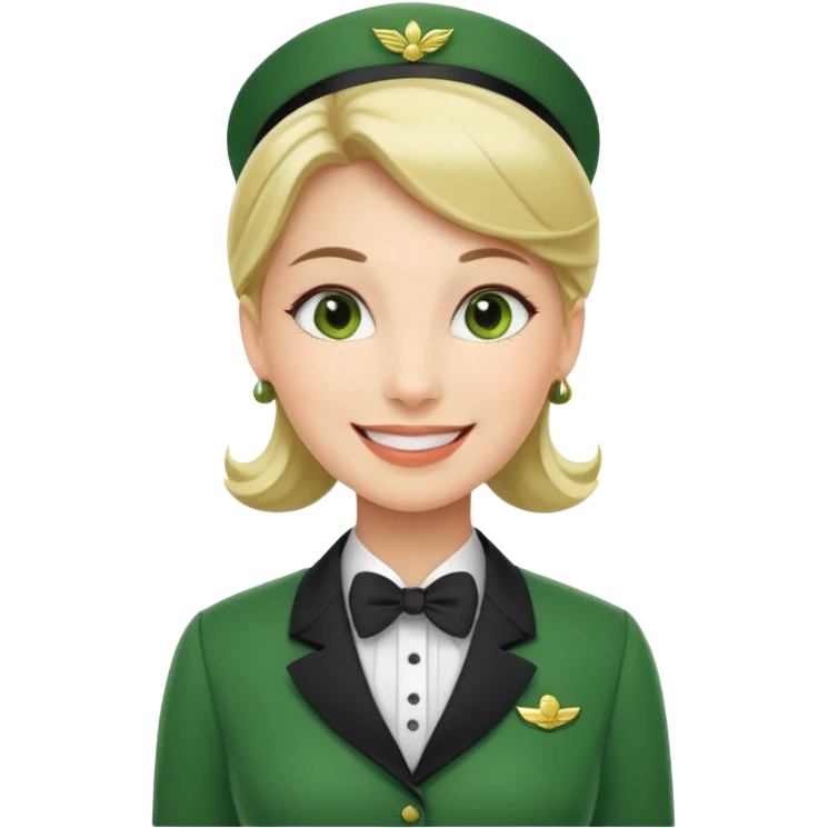 Lady hotel butler with green uniform  emoji