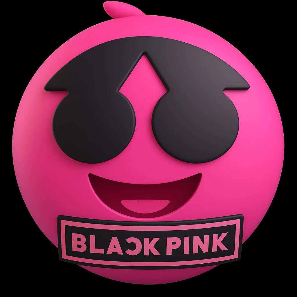 Add the BLACKPINK logo to the object, keep the style consistent with the original image. emoji